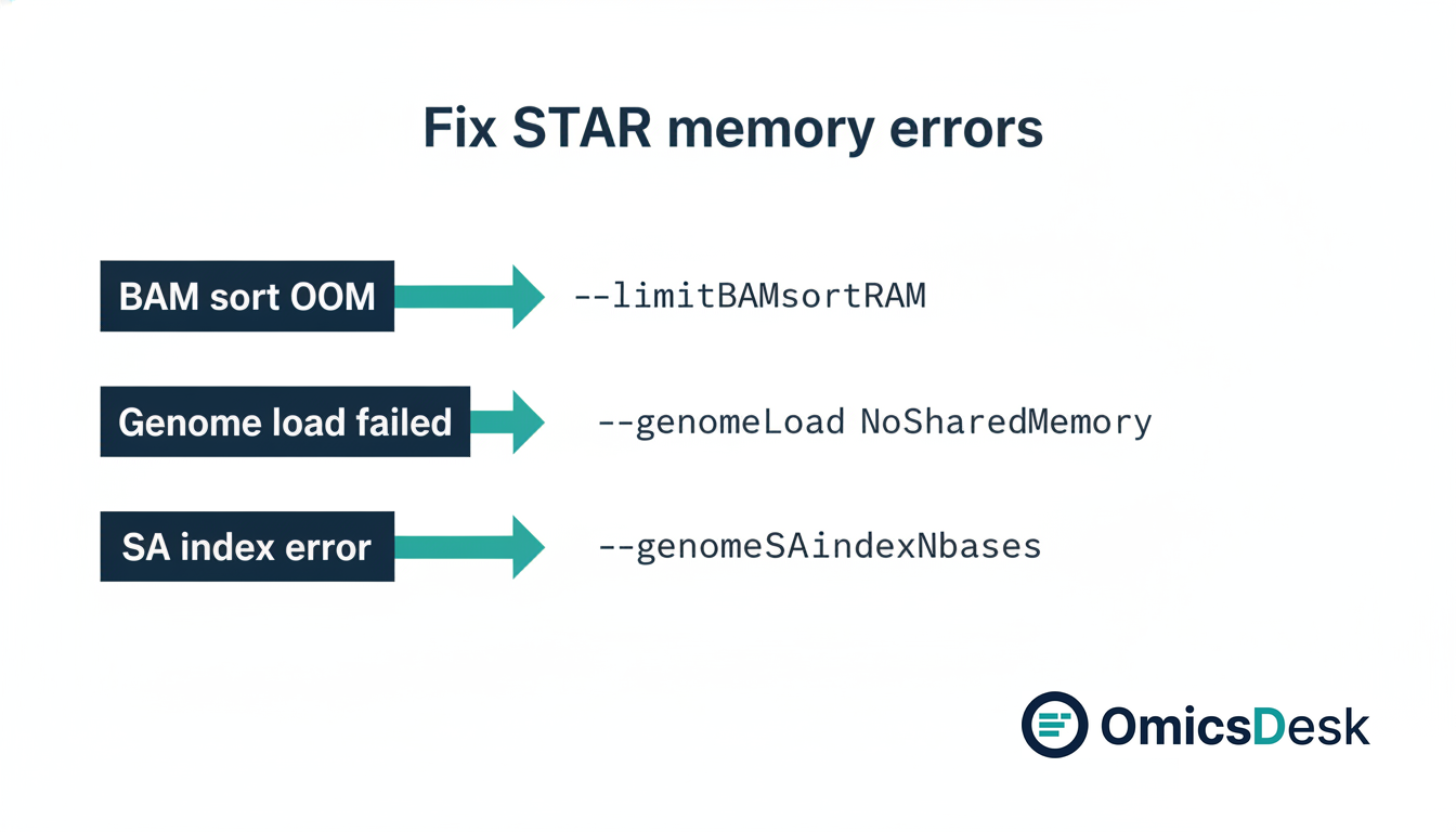 A schematic showing STAR memory loading stages and the three common failure points